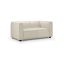 Ivory Genuine Leather 72'' Tuxedo Arm Loveseat with Wood Accents