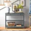 Mission Gray Wood and Metal Console Table with Storage