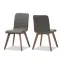 Scandinavian-Style Dark Grey Upholstered Walnut Parsons Side Chair