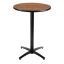 Natural Wood Round Bar Height Breakroom Table with Steel Cross Base