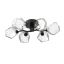 Elegant Gem 6-Light Matte Black LED Flush Mount with Clear Glass