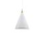 Dorothy White and Gold Conical Aluminum Pendant, 24" H x 16" W