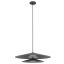 Cruz Geometric LED Pendant in Black with Soft Shaped Glass