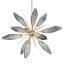 Gilded Brass Starburst Chandelier with Chilled Smoke Crystal Shades