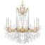 Elegant Parchment Gold 10-Light Chandelier with Clear Heritage Crystals