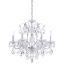Elegant Century 6-Light Chandelier with Clear Heritage Crystal and Silver Finish