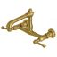 English Country 8" Polished Brass Traditional Wall-Mount Bathroom Faucet