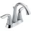 Modern Chrome Centerset Bathroom Faucet with Dual Handles and Drain Assembly