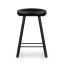 Contemporary Matte Black Solid Wood & Iron Counter Stool