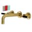 Kaiser Brushed Brass Wall Mount Bathroom Faucet with Silicone Handles