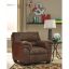 Traditional Bladen Oversized Faux Leather Armchair in Coffee