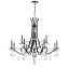 Ferro Black 12-Light Traditional Crystal Chandelier with Clear Heritage Crystals