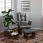 Espresso Frame Glider with Gray Cushions and Ottoman