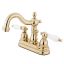 Heritage Victorian Elegance Polished Brass Bathroom Faucet with Porcelain Lever