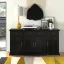 Elegant 60'' Black Engineered Wood & Metal Sideboard with Adjustable Shelves