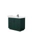Miranda 42'' Green Single Freestanding Bathroom Vanity with Marble Top