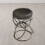 Industrial Chic Black Leather and Iron Ring Counter Stool