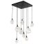 Gem 9-Light Matte Black LED Cluster Pendant with Hand Blown Glass