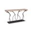 Atlas 60" Gray Stone and Black Metal Console Table