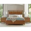 Sierra Tan Sundrenched King Panel Bed with Decorative Diamond Headboard