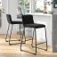 Sleek Black Metal Counter Stool with Velvet Cushion