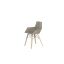 Ecru Polypropylene and Beech Wood Dining Chair