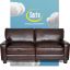 Chestnut Brown Faux Leather Track Arm Sofa with Removable Cushions