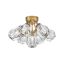 Elise Heritage Brass 7-Light Globe Crystal Flush Mount