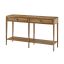 Dawn Oak Parquetry Mirrored Console Table with Storage