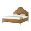 Dawn Oak Wood Queen Bed with Herringbone Headboard
