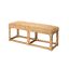 Avery Beige Bohemian Rattan Bench with Light Wood Tone