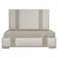 Solaria King Size Upholstered Bed with Wood Frame in Brown/White