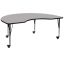 Goddard Kidney-Shaped Gray Laminate Activity Table with Adjustable Legs