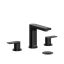 Modern Black Metal Widespread Bathroom Faucet with Drain