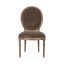 Elegant Medallion Brown Velvet & Solid Wood Side Chair