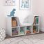 Transitional White Wooden Bookcase with Cozy Reading Nook for Kids