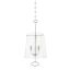 Elegant James Polished Nickel 3-Light Drum Pendant with Clear Glass