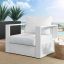 Tahoe Modern White Aluminum Outdoor Armchair with Cushions