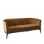 Elegant Toast Velvet 3-Seater Sofa with Brass Accent and Walnut Legs