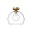 Castilla Aged Gold Globe Glass Flush Mount with Matte Black Accents