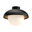 Rubio 10.88'' Matte Black Opal Glass Globe Flush Mount