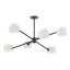 Willow 37" Matte Black Sputnik Metal Chandelier with Opal Shades