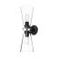 Salem Matte Black 20'' Dimmable Vanity Wall Sconce with Clear Crystal