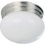 Okeana Traditional Brushed Nickel & White Glass Flush Mount