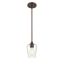 Elegant Mini Pendant Light in Rubbed Bronze with Glass Accent