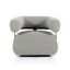 Torrance Silver Glove Leather Swivel Barrel Chair with Metal Base