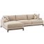 Elegant Taupe and Bronze 62" Metal Frame Sectional Sofa