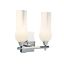 Chrome 2-Light Dimmable Vanity Light with Opal Glass Shades