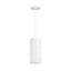 Dottie Playful Perforated Drum Pendant in Matte White and Polished Nickel