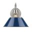 Orwell Pewter 10'' Transitional Sconce with Navy Shade